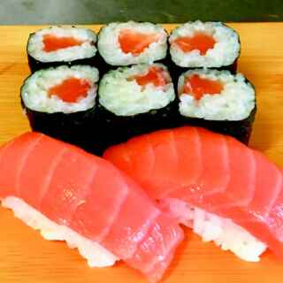 Su173 - 2db lazac nigiri, 6db lazac maki