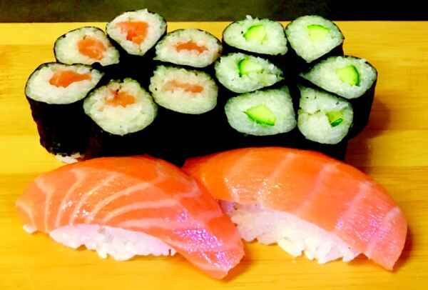 Su181 -20db lazac nigiri, 12db vízcsepp maki