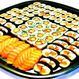 Su521 - Csak lazac és bundázott rák sushi maki tál