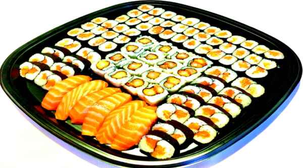 Su521 - Csak lazac és bundázott rák sushi maki tál